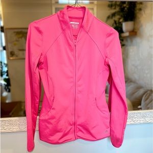 Bright Pink Performance Zip Up Quick Dry Thumb Holes Small